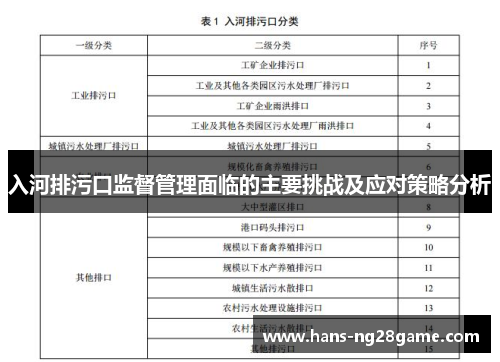 入河排污口监督管理面临的主要挑战及应对策略分析 入河排污口监督管理面临的主要挑战及应对策略分析